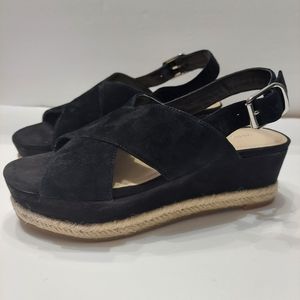 Marc Fisher Black Suede Wedges Sz 7.5